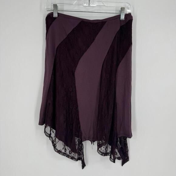 Free People skirt small S  lace asymmetrical witchy whimsigoth vampire goth - Picture 6 of 7